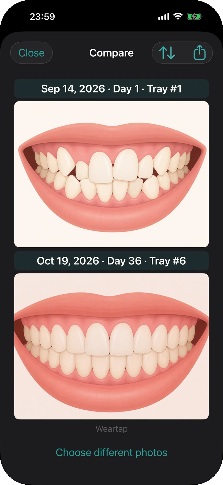 Weartap screen